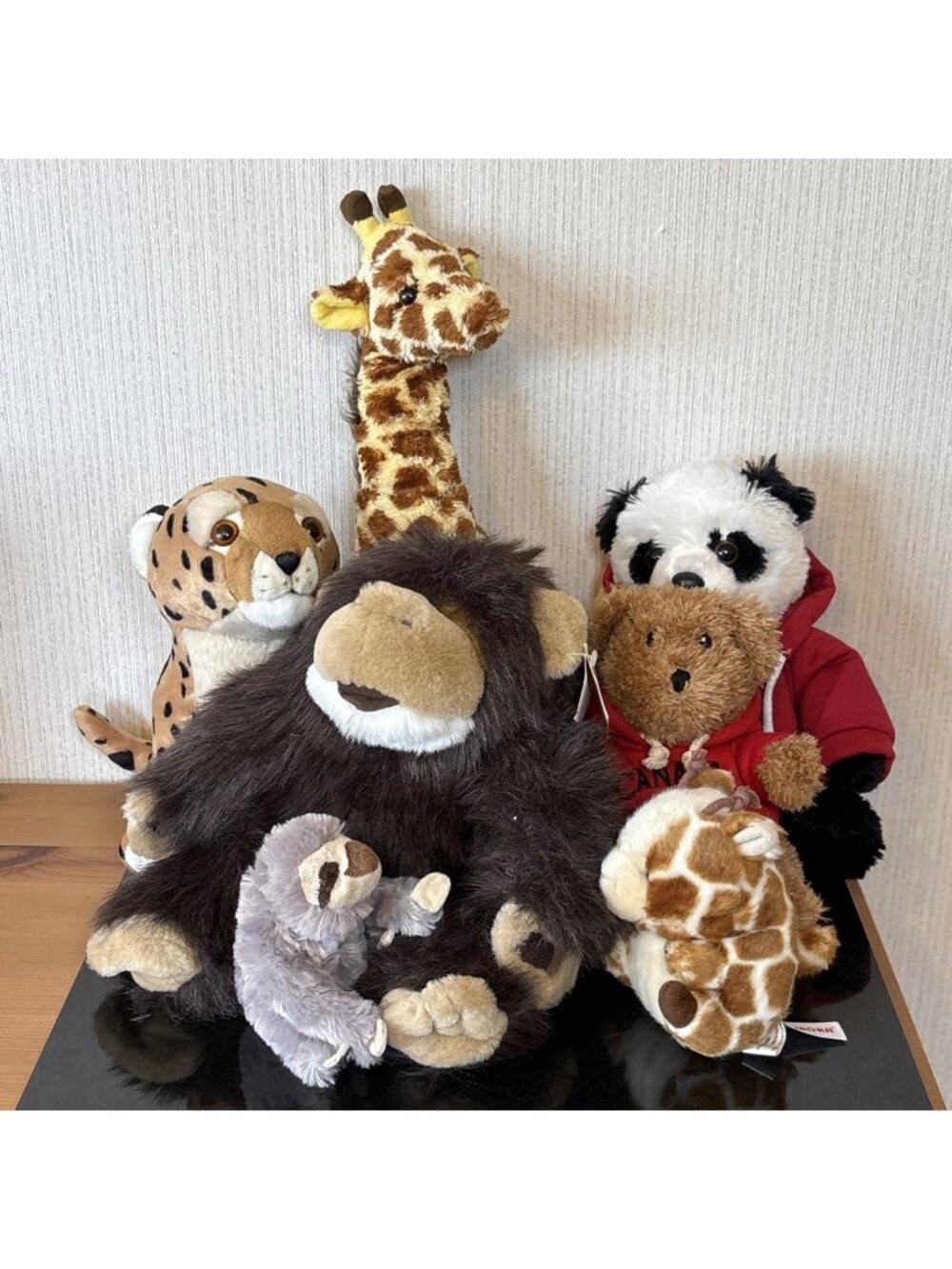 Plush Zoo Animal Lot 7 Sloth Chimpanzee Bears Giraffe Cheetah Wild Republic Toys